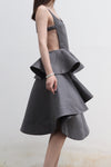 SHUSHUTONG ruffle sling top aw21to02 grey